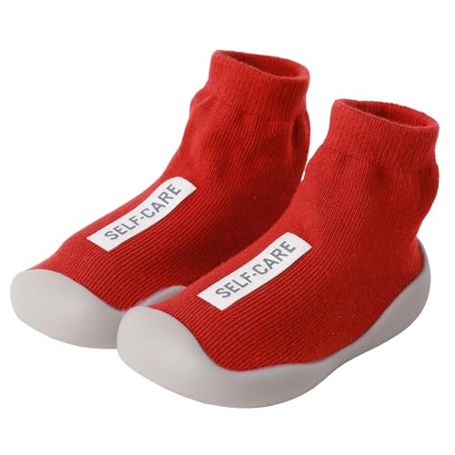 XQ&XG Baby rutschfeste Sockenschuhe Kleinkind Lauflernschuhe Mädchen Junge Schuhe Weicher Stricken Kinderschuhe Unisex Babybodenschuhe Hausschuhe für Baby von XQ&XG
