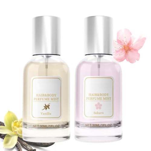 Haarparfüm, 30 ml Zitrus-Vanille-Feuchtigkeits-Glanzspray, strahlender Haar- und Körperglanz, tragbarer Duft, pflegend und feuchtigkeitsspendend, langanhaltend, Eau de Toilette Spray von XQBBWXYXY