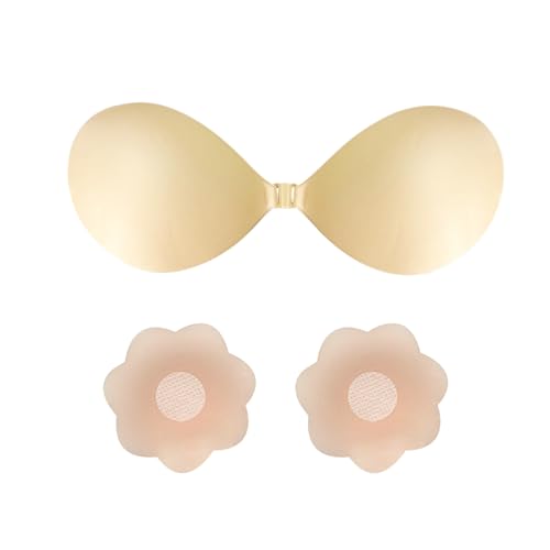 XQMMGO Klebe BH Push up, Unsichtbarer BH,Trägerloser BH mit 1 Paar Nippelpads, für Aalle Rückenfreie Kleidung XQMMGO Klebe BH Push up, Unsichtbarer BH,Trägerloser BH mit 1 Paar Nippelpads, für Aalle Rückenfreie Kleidung von XQMMGO