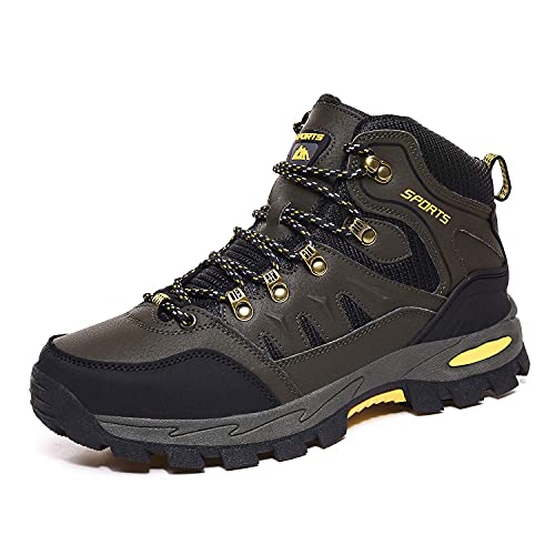 XQXT Wanderschuhe Herren Damen High Trekkingschuhe Wanderstiefel Outdoorschuhe (43,Armee Grün) von XQXT