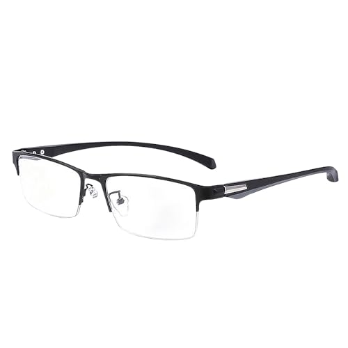 XQZMD Photochrome Progressive Multifokus Lesebrille, Selbsttönende UV400 Lesebrille, Photochrome Herren Damen Halbrandbrille Rechteckiger, UV-Schutz-Sonnenbrille zum Lesen im Freien (1.5) von XQZMD