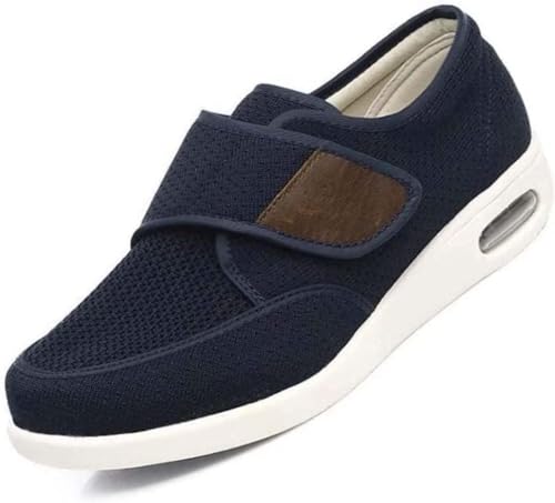 XRDSHY Diabetiker Schuhe für Geschwollene Füße, Senioren Schuhe Mit Klettverschluss Herren Damen Diabetiker Hausschuhe, Spezialschuh Gesundheitsschuhe, Präventivschuhe,Blau-38EU/Lable40 von XRDSHY