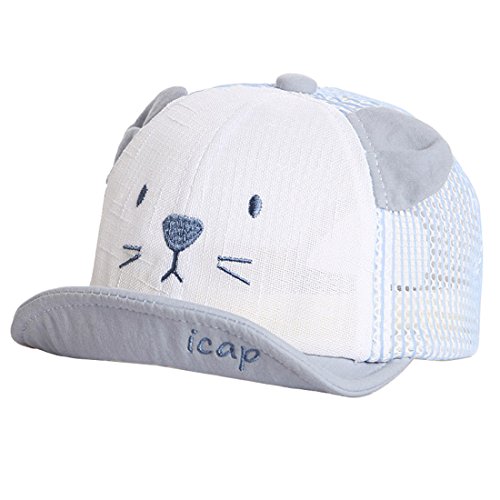 XRDSS Baby Junge Mädchen Schirmmütze Kappe Mesh Trucker Baseball Cap (Blau, 6-18 Monate) von XRDSS