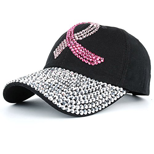 XRDSS Damen Baseball Cap Mädchen Frauen Strass Sommer Outdoor Kappe (Schwarz) von XRDSS