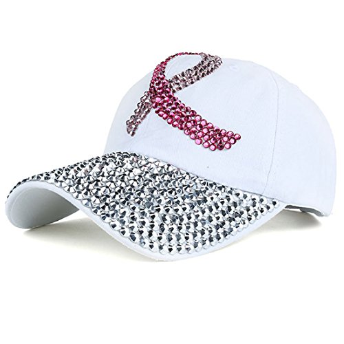 XRDSS Damen Baseball Cap Mädchen Frauen Strass Sommer Outdoor Kappe (Weiß) von XRDSS