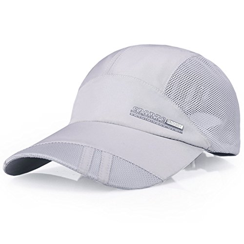 XRDSS Unisex Basecap Baseball Kappe Quick Dry Trucker Mesh Sommer Cap (Hellgrau) von XRDSS