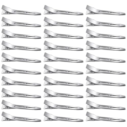 30 Stück EnteBill Haarspangen, 2.2 Zoll Haarklemmen Friseur Metall Haarspangen Haarclips Alligator Clips für Mädchen Friseursalon Haarstyling von XREE