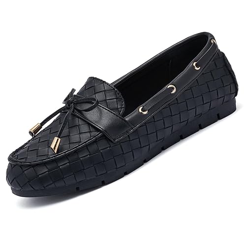 Damen Loafer Casual On Flache Schuhe Klassisch und Bequem, Schwarzes Gewebe, 43 EU Weit Damen Loafer Casual On Flache Schuhe Klassisch und Bequem, Schwarzes Gewebe, 43 EU Weit von XRKJ