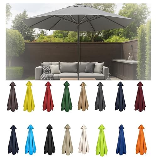 XRLQZH 2m-3.5m Replacement Parasol Canopy 6/8 Arms, Umbrella Fabric, Garden Cover,replacement parasol fabric cover (8ribs:3.5m/11.5ft,Grey) von XRLQZH