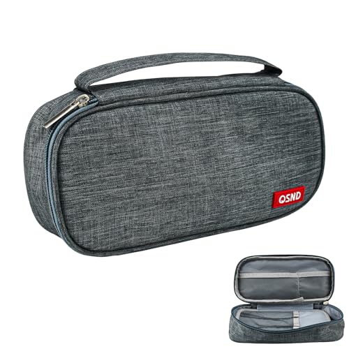 XRPRPX Federmäppchen Grau Federtasche Mäppchen Groß Kapazität Federschachtel Pencil Case Aesthetic 24cm *12cm *7cm Etui Schule Reißverschluss Federmappe Federpenal mit Tragegriff zum Organisieren von XRPRPX