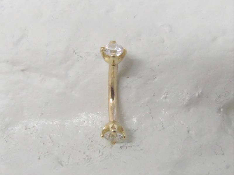 14K Gold Eyebrow Curved Barbell..innen Mit Gewinde..16G..8mm 14K Gold Eyebrow Curved Barbell..innen Mit Gewinde..16G..8mm von XSBodyJewelry