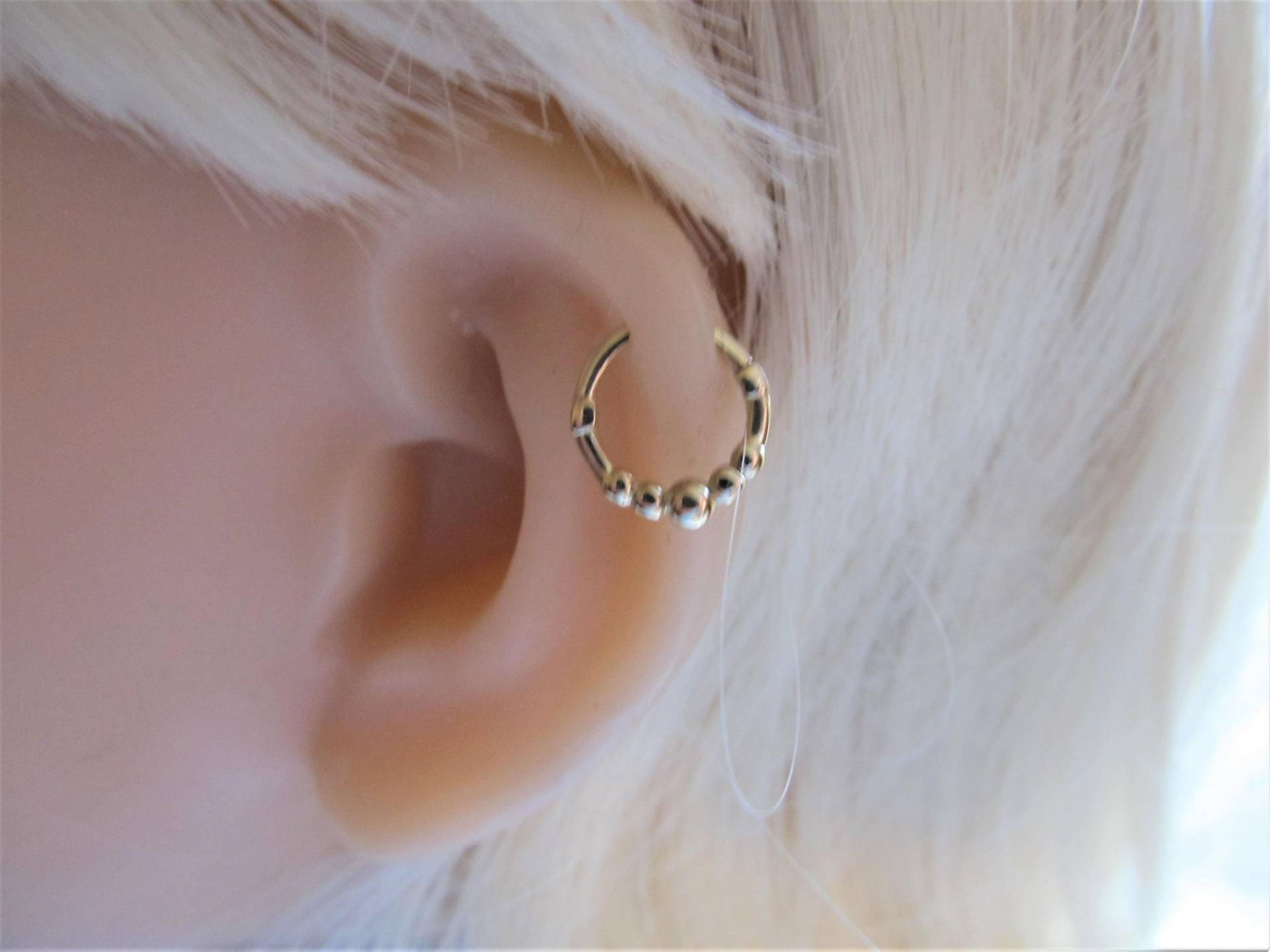14K Massive Gold Helix, Knorpel, Setum, Daith Clicker Ring.. 16G. 8mm von XSBodyJewelry