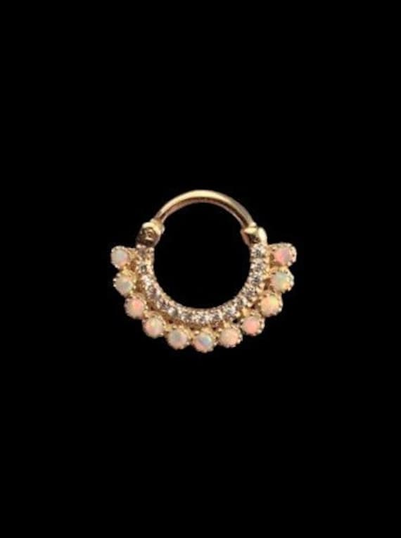 14K Massiver Gold Opal Und Steine Daith, Sptum Clicker.. 16G.. 8mm 14K Massiver Gold Opal Und Steine Daith, Sptum Clicker.. 16G.. 8mm von XSBodyJewelry