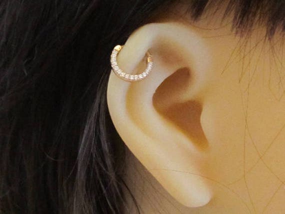 14K Rose Gold Helix Piercing, Knorpel Clicker Ring.. 16G. 8mm von XSBodyJewelry