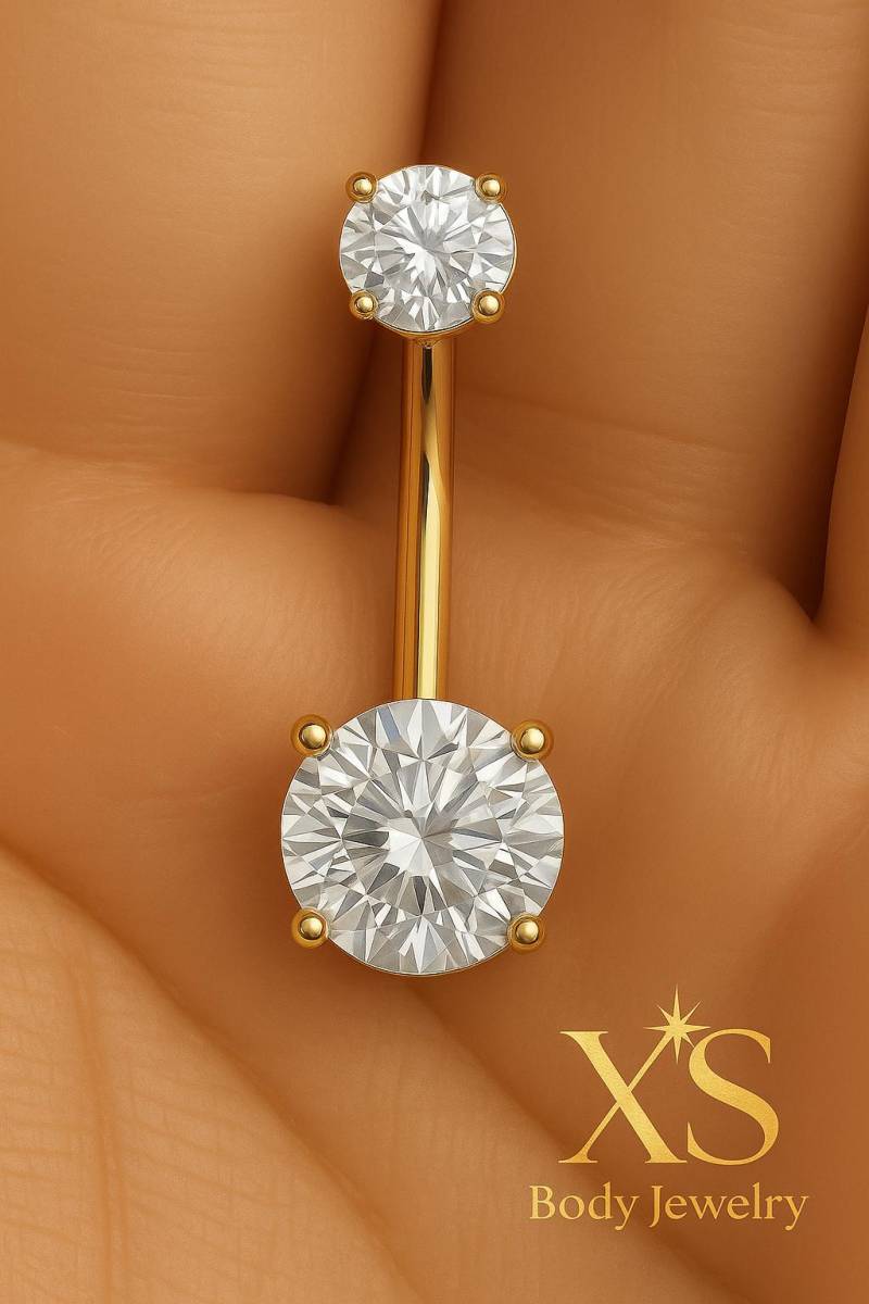 14K Solid Gold Bauchnabel Ring Prug Gesetzt Innengewinde Nabel Bauch Ring..14G..10 Mm Oder 8 von XSBodyJewelry