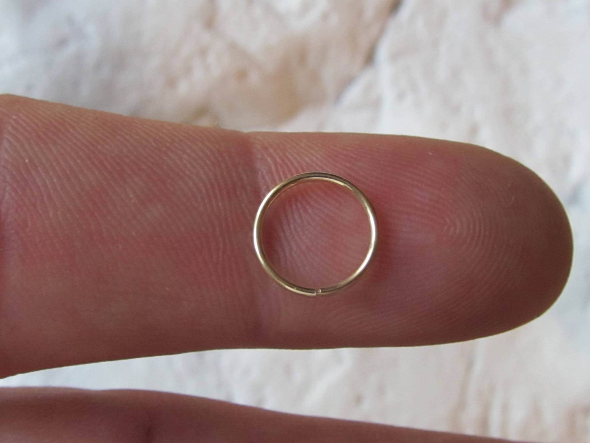 14K Solid Gold Nasenring Nahtlose..14K..18G..8 Mm von XSBodyJewelry