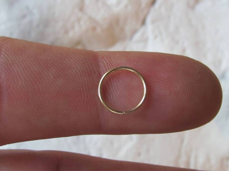 14K Solid Gold Nasenring Nahtlose..14K..18G..8 Mm von XSBodyJewelry