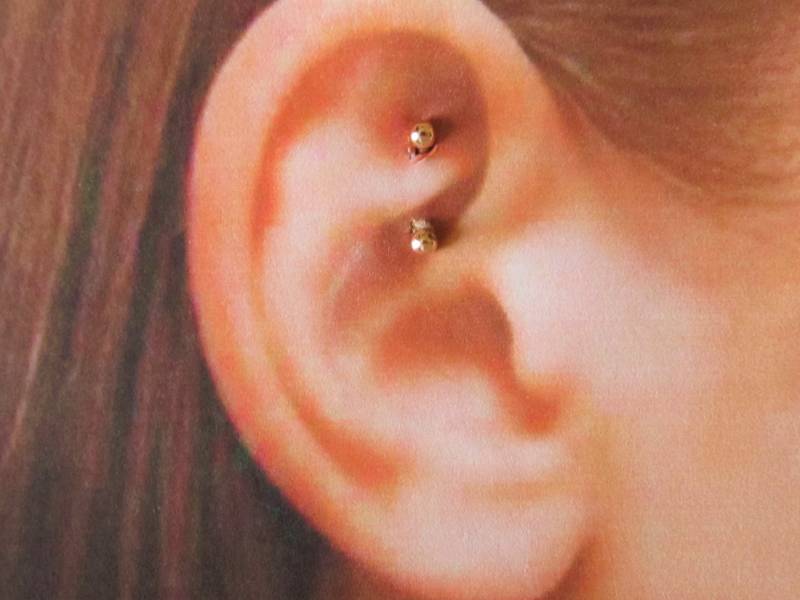 14K Solid Rose Gold-Turm-Piercing, Daith Piercing Curved Barbell ..16G ..6 Mm Oder 8 von XSBodyJewelry