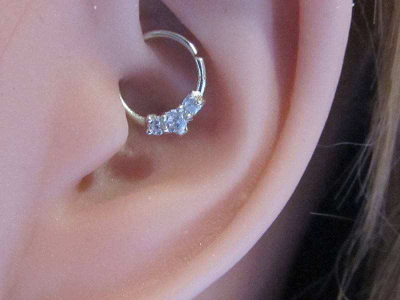14K Solid White Gold Daith, Helix, Snug Piercing Ring ...18G ...8 Mm von XSBodyJewelry