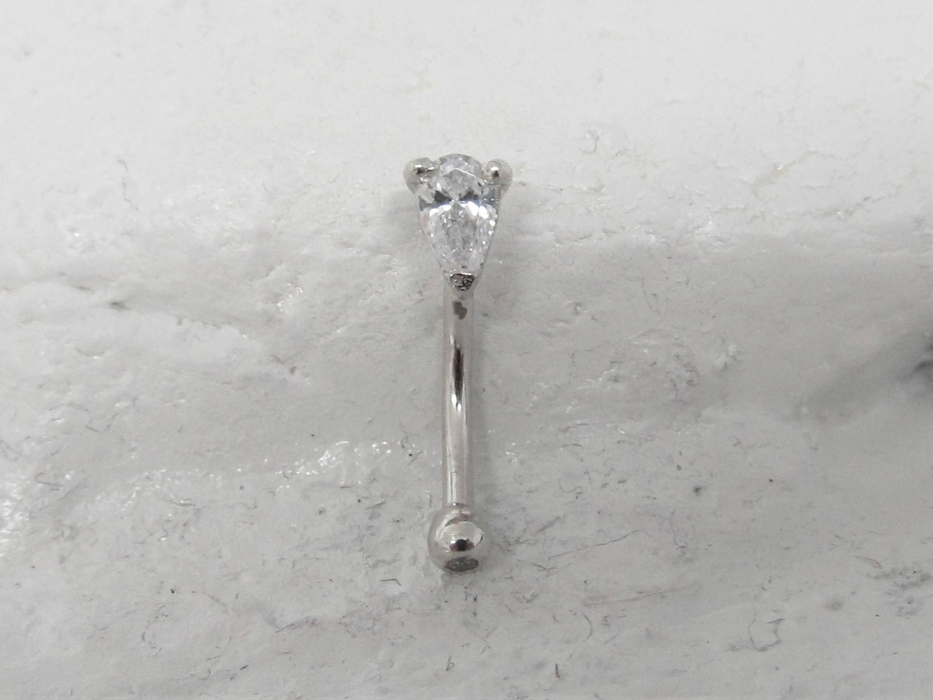 14K Weißgold Augenbraue Piercing Träne Gebogen Barbell ..16G ..8 Mm | 5/16 Solid Gold von XSBodyJewelry