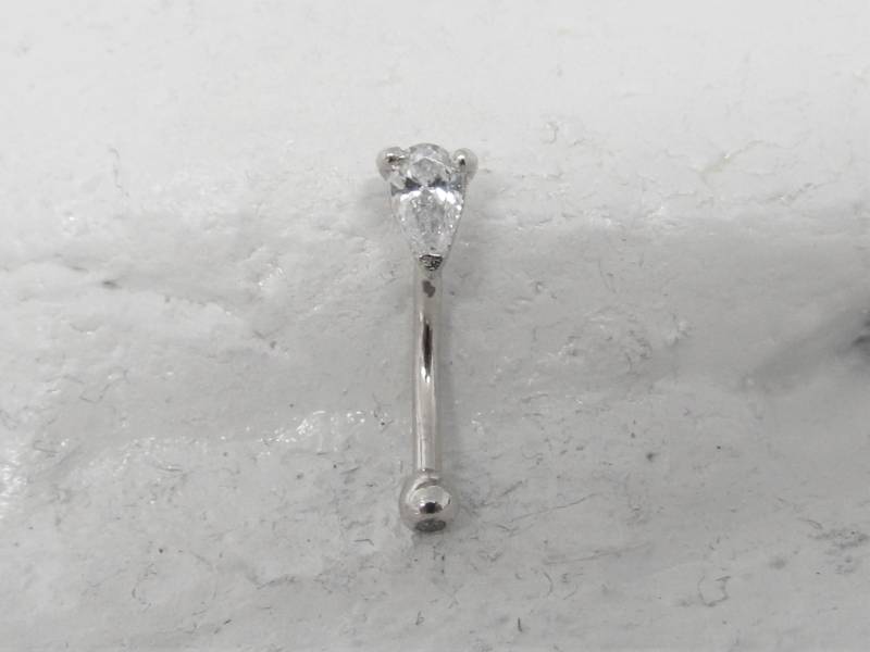 14K Weißgold Augenbraue Piercing Träne Gebogen Barbell ..16G ..8 Mm | 5/16 Solid Gold von XSBodyJewelry