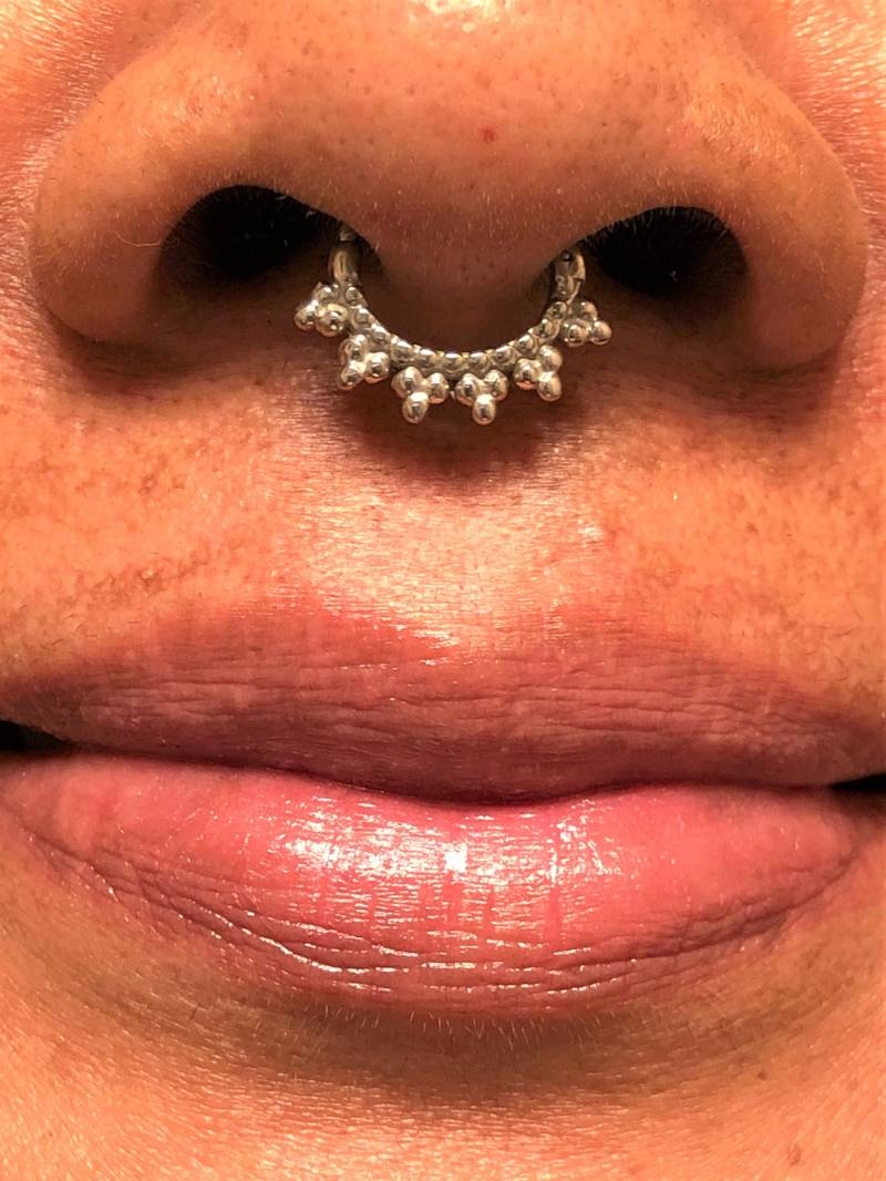 14K Weißgold Septum Multiball Clicker Ring ..16G ..8mm Innendurchmesser von XSBodyJewelry