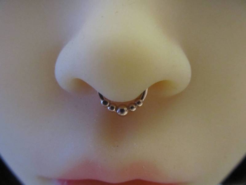 14Kt Massiver Roségold Septum Piercing Ring Clicker 16G.. 8mm Oder 10mm Innendurchmesser von XSBodyJewelry