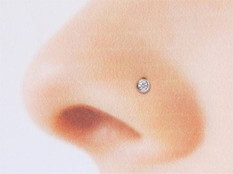 14Kt Solid White Gold 1, 75 Mm Lünette Set Cz Nasenring Stud ..20G 14Kt Solid White Gold 1, 75 Mm Lünette Set Cz Nasenring Stud ..20G von XSBodyJewelry