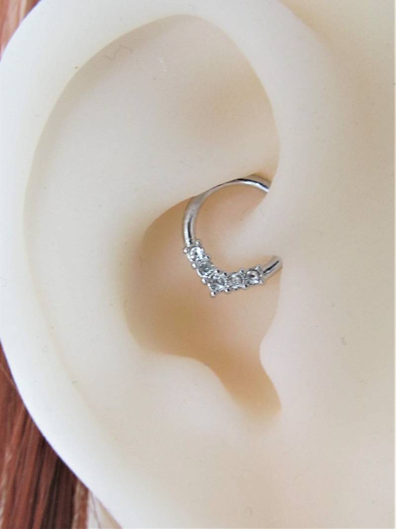 Daith Piercing 5Cz Biegbarer Ring.. 18G Oder.. 16G. 8mm von XSBodyJewelry
