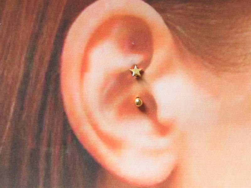 Daith Piercing Stern Aus Chirurgenstahl Curved Barbell...16G...8mm von XSBodyJewelry