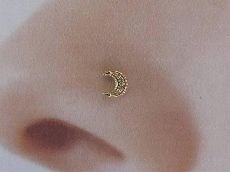 Golden Filgree Mond Nasenring Bolzen ..20G ..straight Oder L-Form von XSBodyJewelry