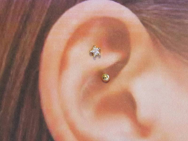 Goldener Stern..16G..8 Mm von XSBodyJewelry