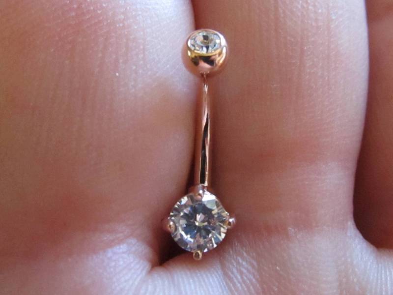 Rose Gold Chirurgenstahl Prung Set Nabel Ring 14G..8 Mm von XSBodyJewelry
