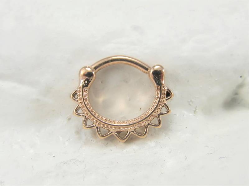 Rose Gold Daith Piercing Chirurgenstahl Clicker Ring..16G..8 Mm von XSBodyJewelry