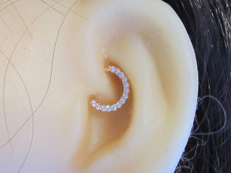 Rose Gold Plated Daith, Knorpel Eternity Ring.bendable 18G..8 Mm von XSBodyJewelry