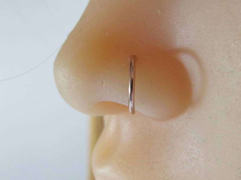 Rose Gold Plattiert Chirurgenstahl Nasenring..18G.oder 20G...5/16 | 8 Mm von XSBodyJewelry