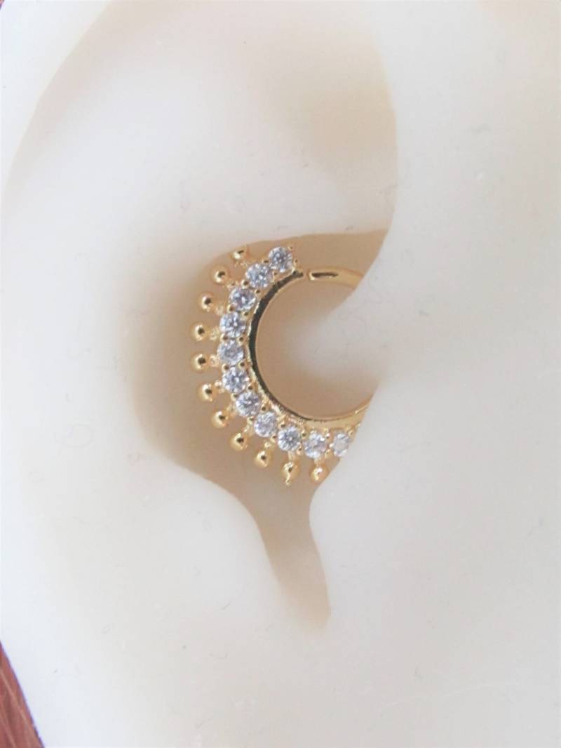 Vergoldet Daith Piercing, Septum Cz Multiball ..bendable Ring ..16G ..8 Mm von XSBodyJewelry