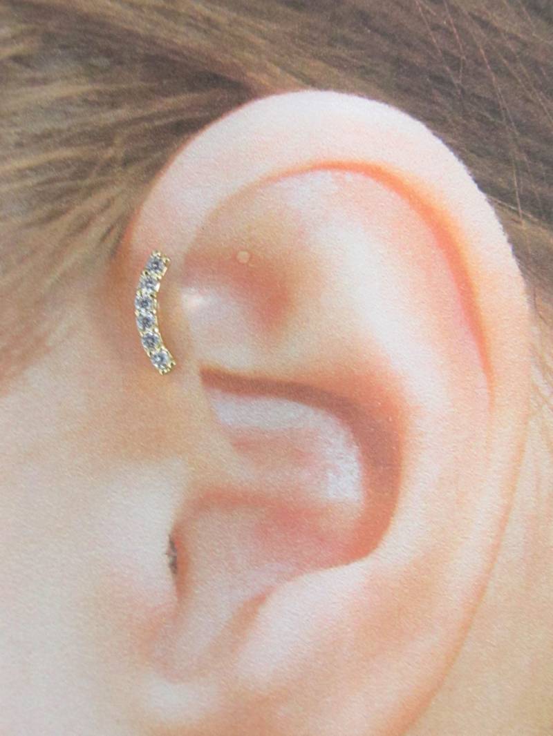 Vergoldete Helix 6 Cz Chirurgenstahl Labret, Innengewinde 16G ..6 Mm von XSBodyJewelry