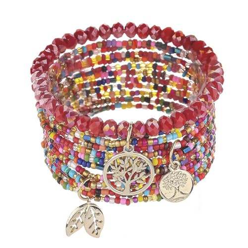 XSDSLS 10 Stück Böhmische Stapelbare Perlenarmbänder für Damen Stretch Kristall Perlen Armband Frauen Baum des Lebens Charm Armreifen Multilayer Böhmen Stapelbare Armbänder für Frauen Mädchen (35-2) XSDSLS 10 Stück Böhmische Stapelbare Perlenarmbänder für Damen Stretch Kristall Perlen Armband Frauen Baum des Lebens Charm Armreifen Multilayer Böhmen Stapelbare Armbänder für Frauen Mädchen (35-2) von XSDSLS