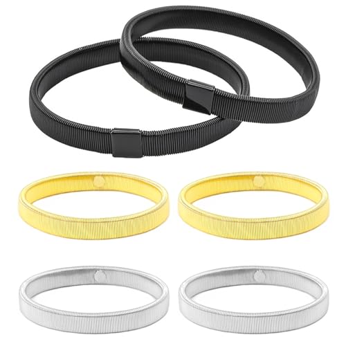 XSDSLS 3 Paar Ärmelhalter, Ärmelhalter Herren,Langarm-Hemdhalter,Anti Rutsch Hülsenhalter Strumpfbänder,Hemdhalter Herren, Metall-Hemd-Armbänder,Hemd Ärmelhalterm für Langarm Shirt Bluse (Set4) von XSDSLS