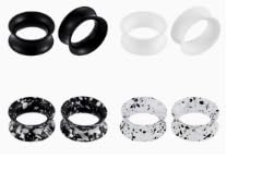 XSDSLS 4 Paar Silikon Flesh Tunnel Set 6-20mm Ohr Tunnel Plug Silikon Ohrdehner Double Flared Flexibler Expander Ohr Ohrtunnel Piercing Schmuck für Herren Damen (Color-size1, 12MM) von XSDSLS