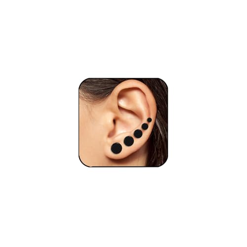 XSDSLS 5 Pcs Ohrstecker Damen Hypoallergen Ohrringe Stecker Klein Stapelbar Ohrringe Set Knorpel Runde Scheibe Ohrringes Mehrere Ohrlöcher Schmuck (Schwarz) von XSDSLS
