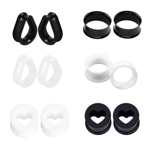 XSDSLS 6 Paar Ohr Tunnel Set Silikon Ohr Tunnel Plug 6-20mm Double Flared Flexibler Expander Piercing Schmuck für Herren Damen (18MM) von XSDSLS