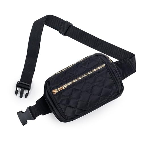 XSDSLS Bauchtasche Damen Gürteltasche Herren, Laufen Hüfttasche Stylische Crossbody Brusttasche Crossbody Bag mit verstellbarem Riemen Mode Brusttasche für Laufen Wandern Reisen (Schwarz) von XSDSLS