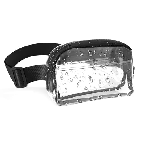 XSDSLS Durchsichtige Gürteltasche Damen Wasserdicht PVC Bauchtasche Klein Durchsichtige Hüfttasche Transparente Gürteltasche für Reisen Strand Konzerte Outdoor (Transparent) von XSDSLS