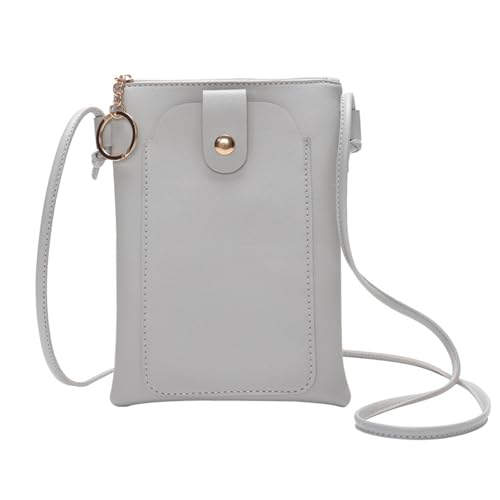 XSDSLS Handytasche für Damen Zum Umhängen Wasserdicht PU Leder Crossbody Schultertasche Handytasche Mini Handy Kleine Tasche Lady Umhängetasche mit Abnehmbarem Verstellbarem für Frauen (Hellgrau) von XSDSLS