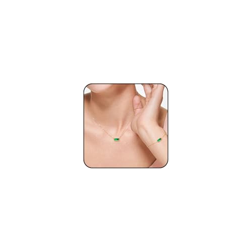 XSDSLS Kette Damen Gold Geburtsstein Anhänger Halskette Geburtsstein Armband Edelstahl GeburtssteinKette Armbänder mit Geburtsstein Anhängern Geburtsstein Schmuck Set für Frauen (05.Mai) von XSDSLS