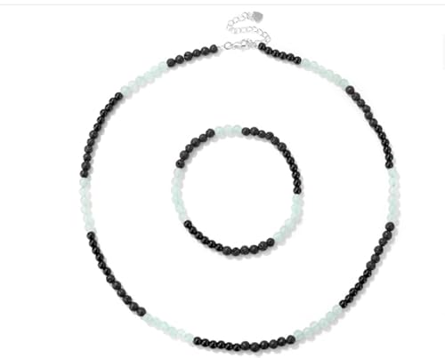 XSDSLS Naturstein Halskette für Damen,Verstellbares Naturstein Kette,Stretch Natursteinen Kristall Perlenarmbänder Natursteinen Schmuckset Geschenke für Frauen Mädchen (Grüner Aventurin) von XSDSLS