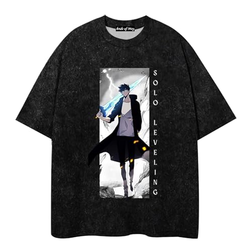 Anime Solo Leveling T-Shirt Jin-Woo Sung T-Shirt Unisex Printed Casual Oversize Short Sleeve Harajuku Style T-Shirt Sports Top... von XSLGOGO