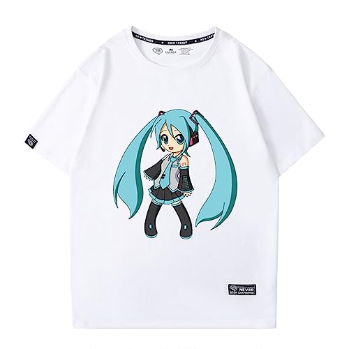 Miku Hatsune T-Shirt Miku gedruckt Casual T-Shirt Virtual Idol Singer Miku T-Shirt Jugend Trendy T-Shirt Fun T-Shirt von XSLGOGO